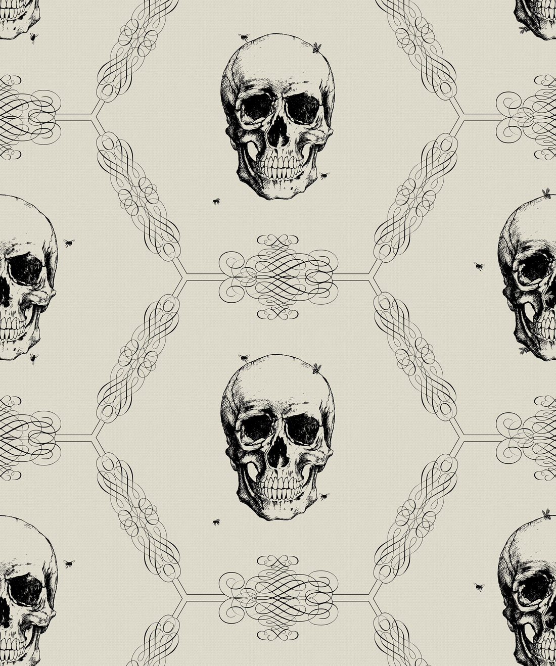 Skull And Bee Wallpaper - Skull , HD Wallpaper & Backgrounds