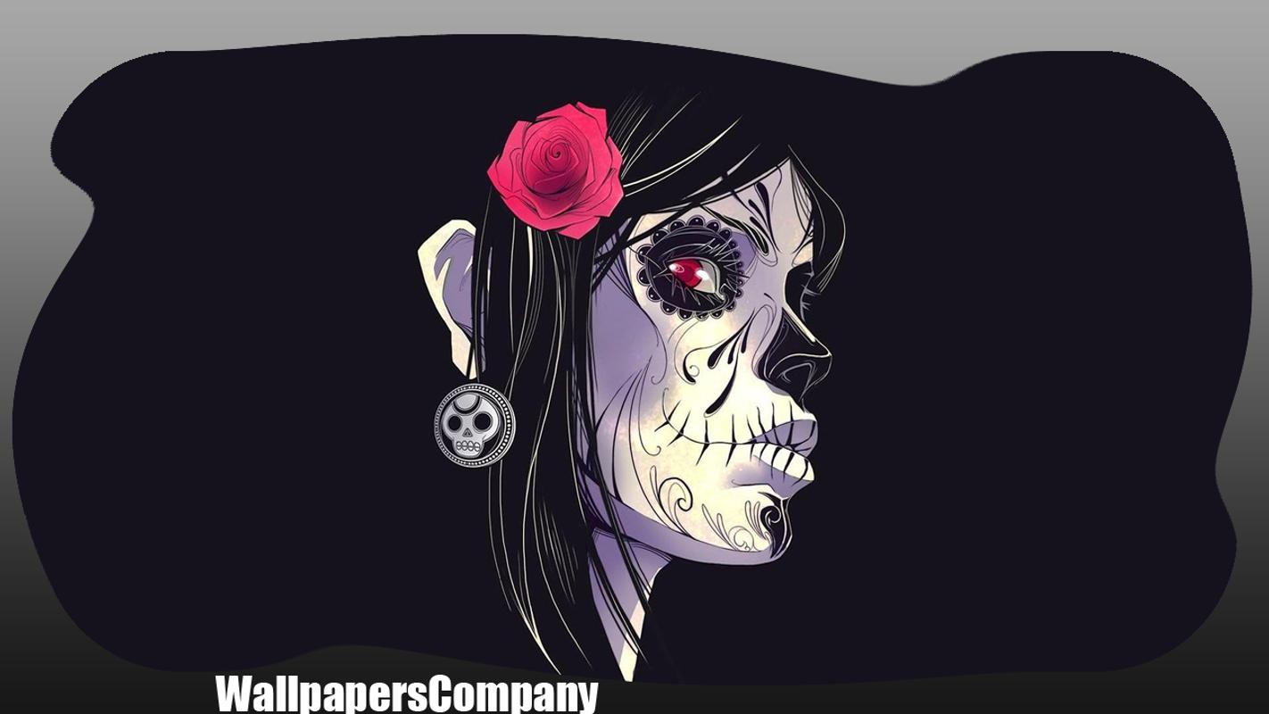 Skull Wallpapers For Android - Skull Girl Wallpaper Iphone , HD Wallpaper & Backgrounds