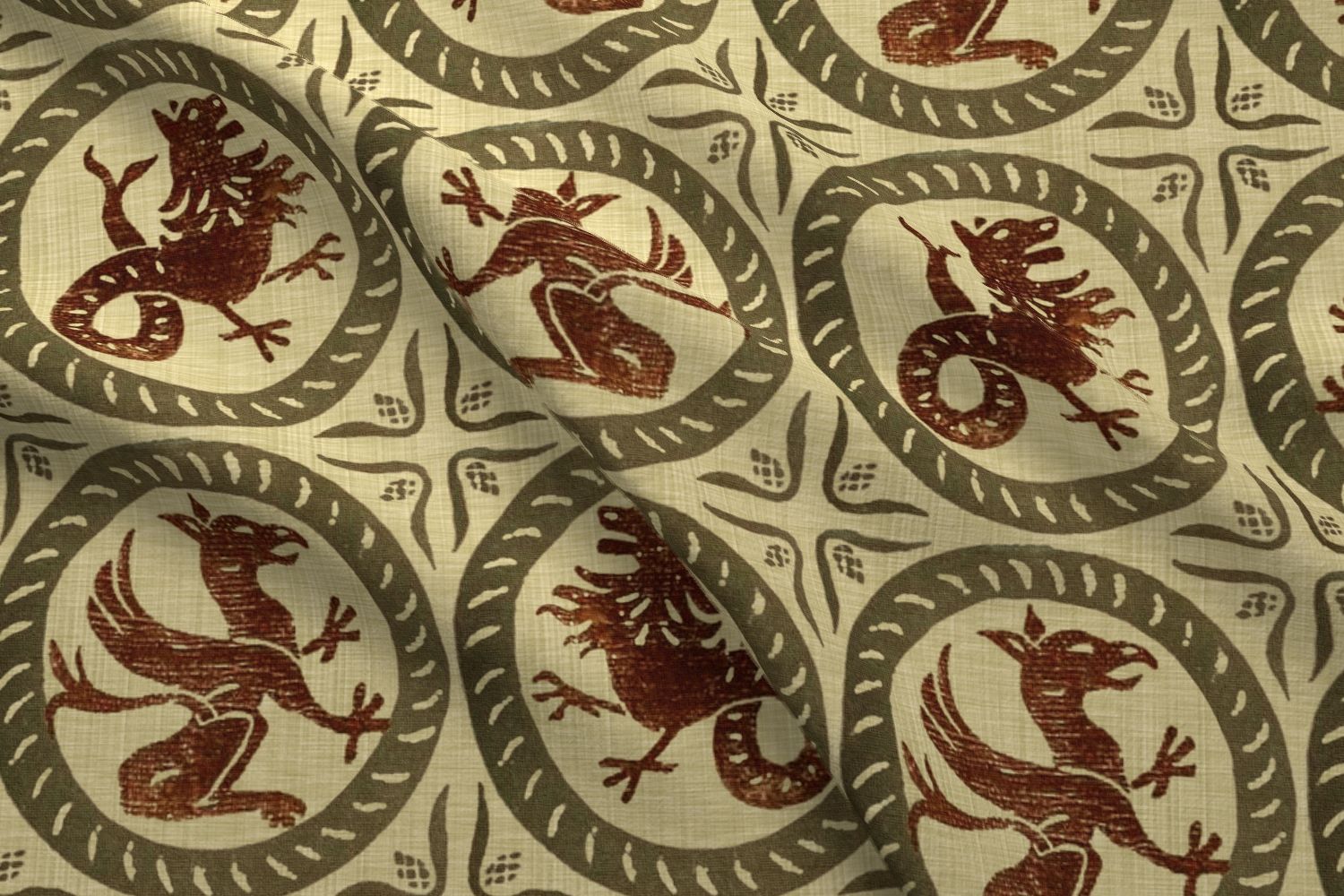 13th Century Dragon Tile - 13th Century Fabric Reproduction , HD Wallpaper & Backgrounds
