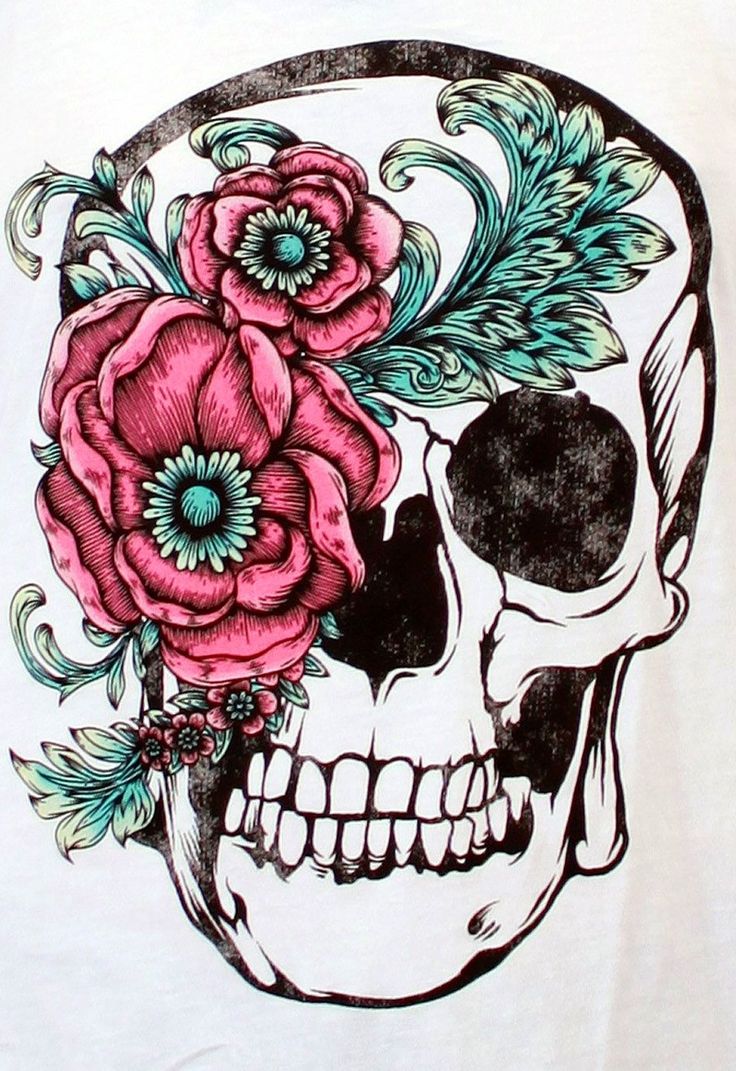 Drawn Sugar Skull Floral - Beautiful Skulls , HD Wallpaper & Backgrounds