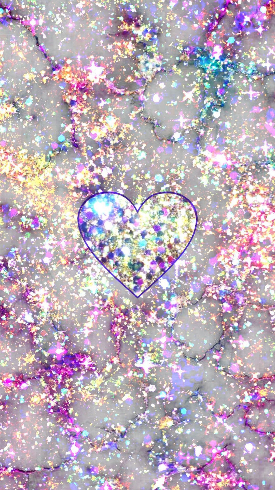 Glittery Marble Heart, Made By Me - Fondo De Pantalla Glitter 3d , HD Wallpaper & Backgrounds