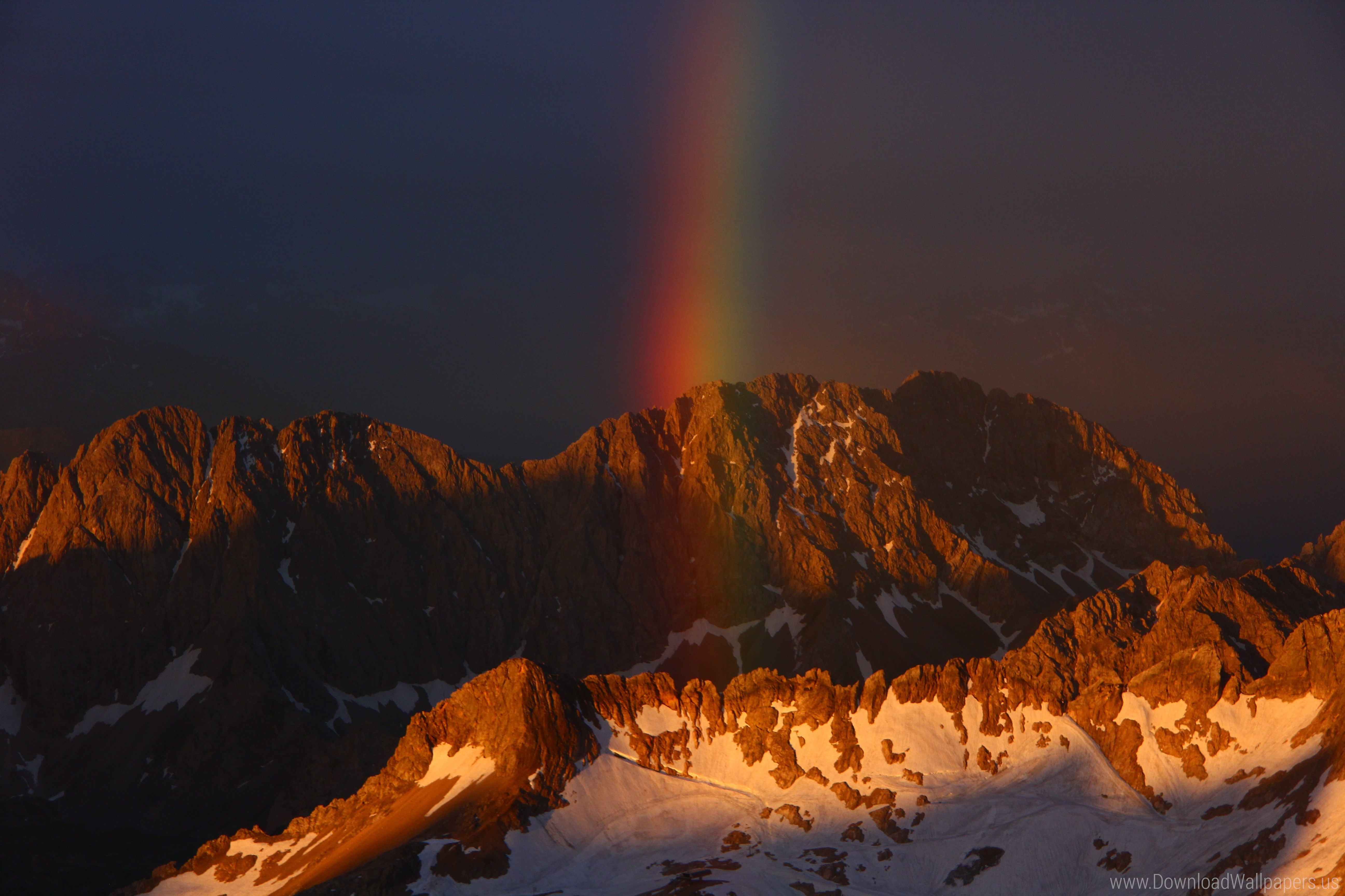 Rainbow, Sky, Snow Wallpaper - Rainbow , HD Wallpaper & Backgrounds