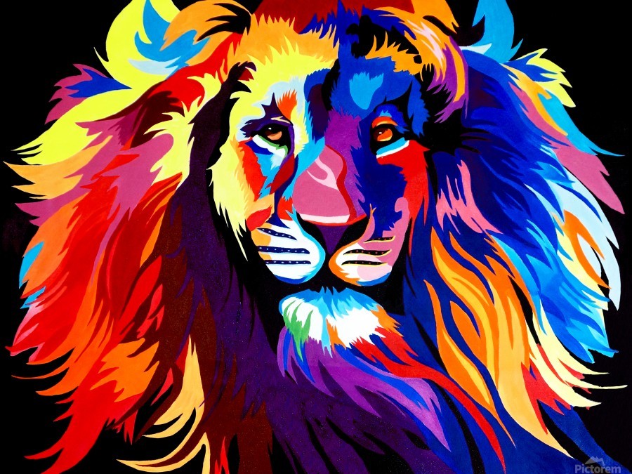 Lion Rainbow Acrylic Print - Meilleurs Tableau D Art , HD Wallpaper & Backgrounds
