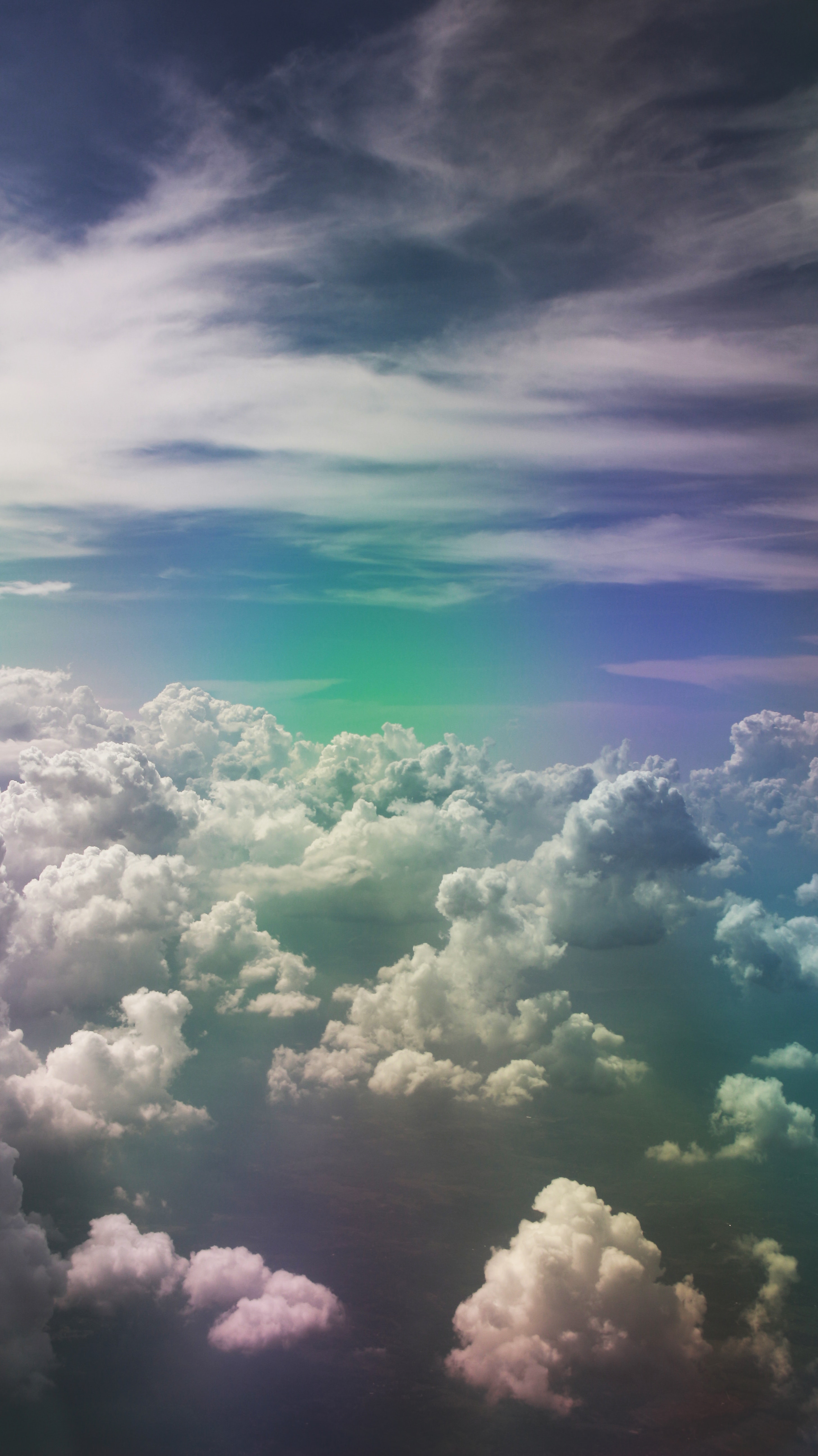 Clouds Sky Porous Rainbow Light - Sky Clouds Wallpaper Hd , HD Wallpaper & Backgrounds