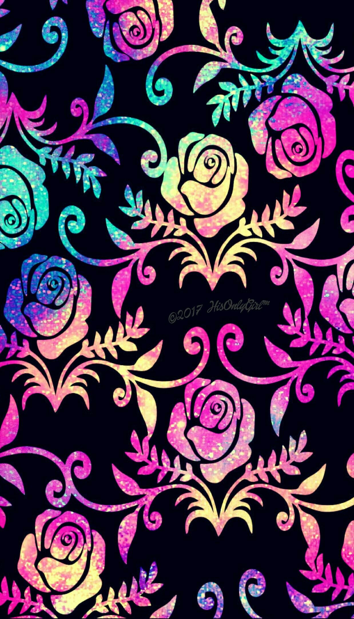 Rainbow Floral Galaxy Wallpaper I Created For The App - Rainbow Floral , HD Wallpaper & Backgrounds