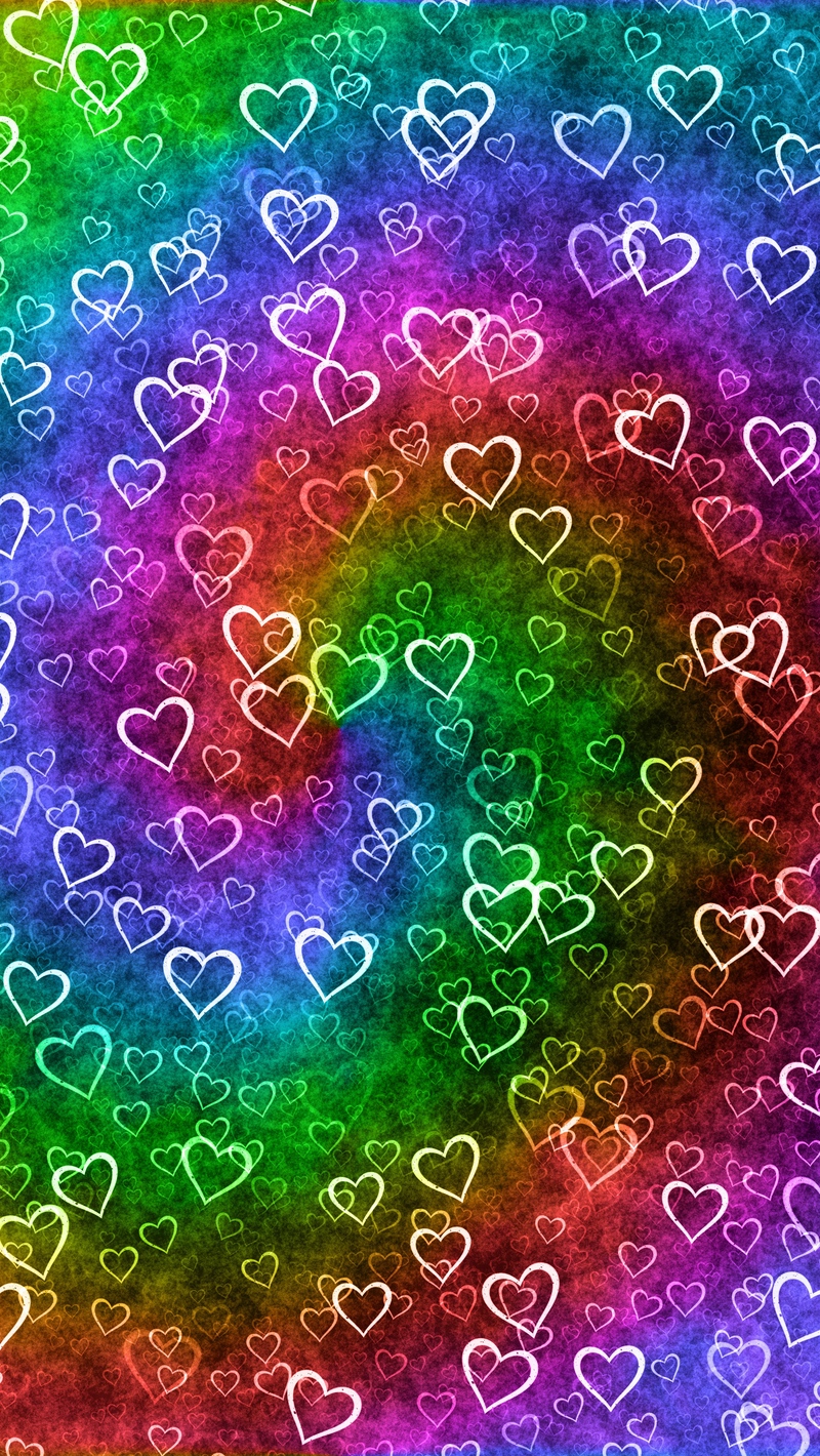 Hearts Heart Patterns Rainbow Texture Wallpaper 1080p Holi