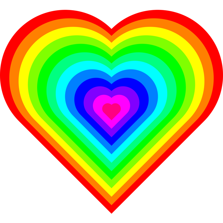 Rainbow Heart Color Circle Red - Hearts Rainbow , HD Wallpaper & Backgrounds