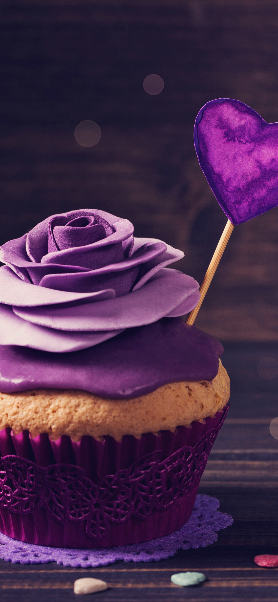 Roses Cupcake - Happy Valentines Day Purple , HD Wallpaper & Backgrounds