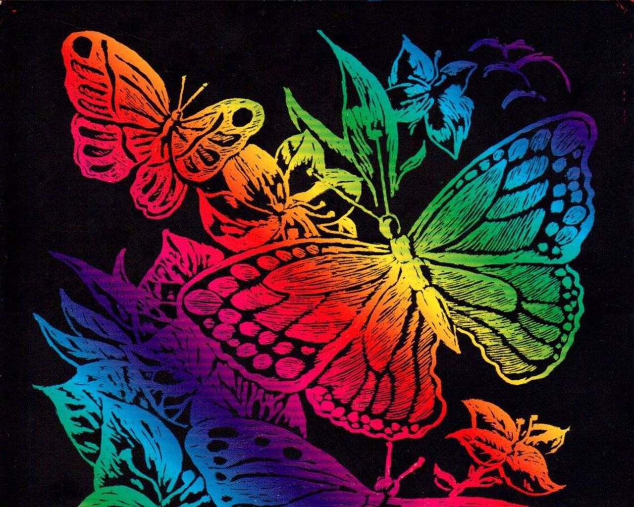 Rainbow Butterflies - Rainbow Butterfly , HD Wallpaper & Backgrounds
