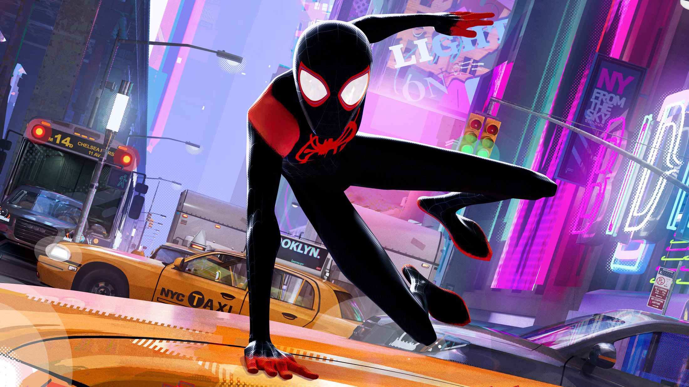 Spider-man, Miles Morales Wallpaper And Background - Spider Man Into The Spider Verse Scenes , HD Wallpaper & Backgrounds