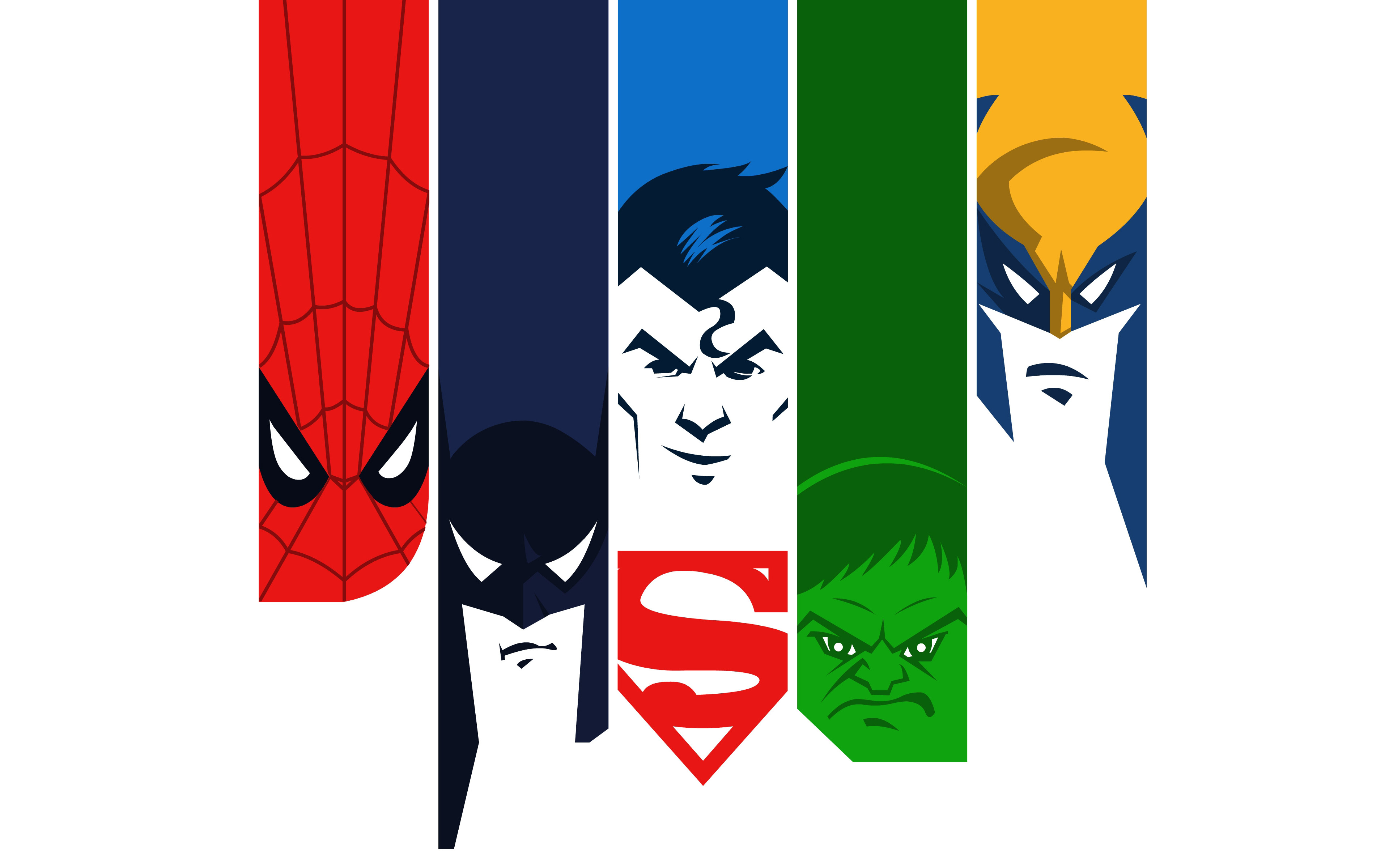Wallpaper Super Man, Batman, Hulk, Spider Man, Wolverine, - Papel Parede Super Herois , HD Wallpaper & Backgrounds