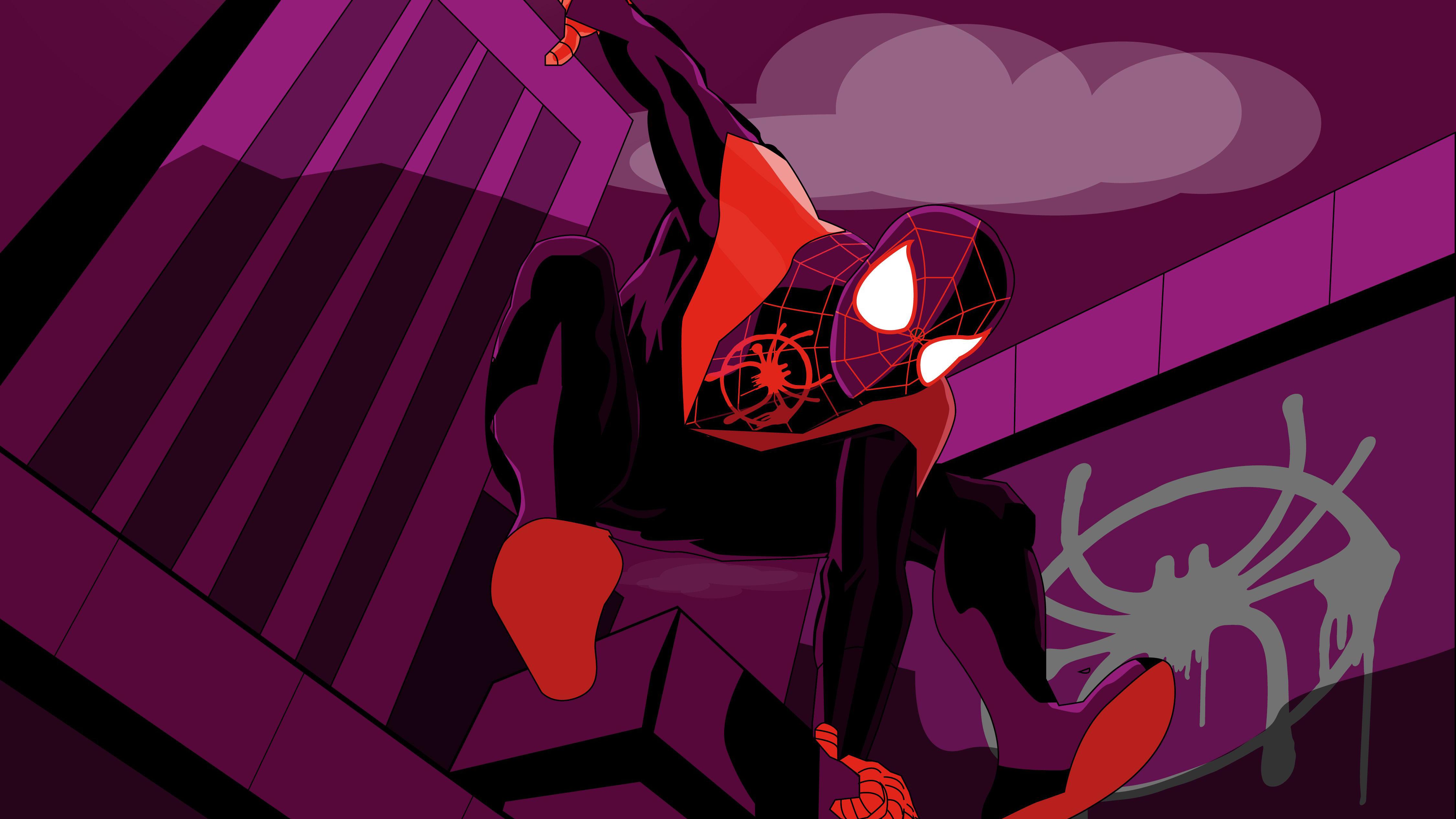 Miles Morales Wallpaper And Background - 4k Spiderman Into The Spider Verse , HD Wallpaper & Backgrounds