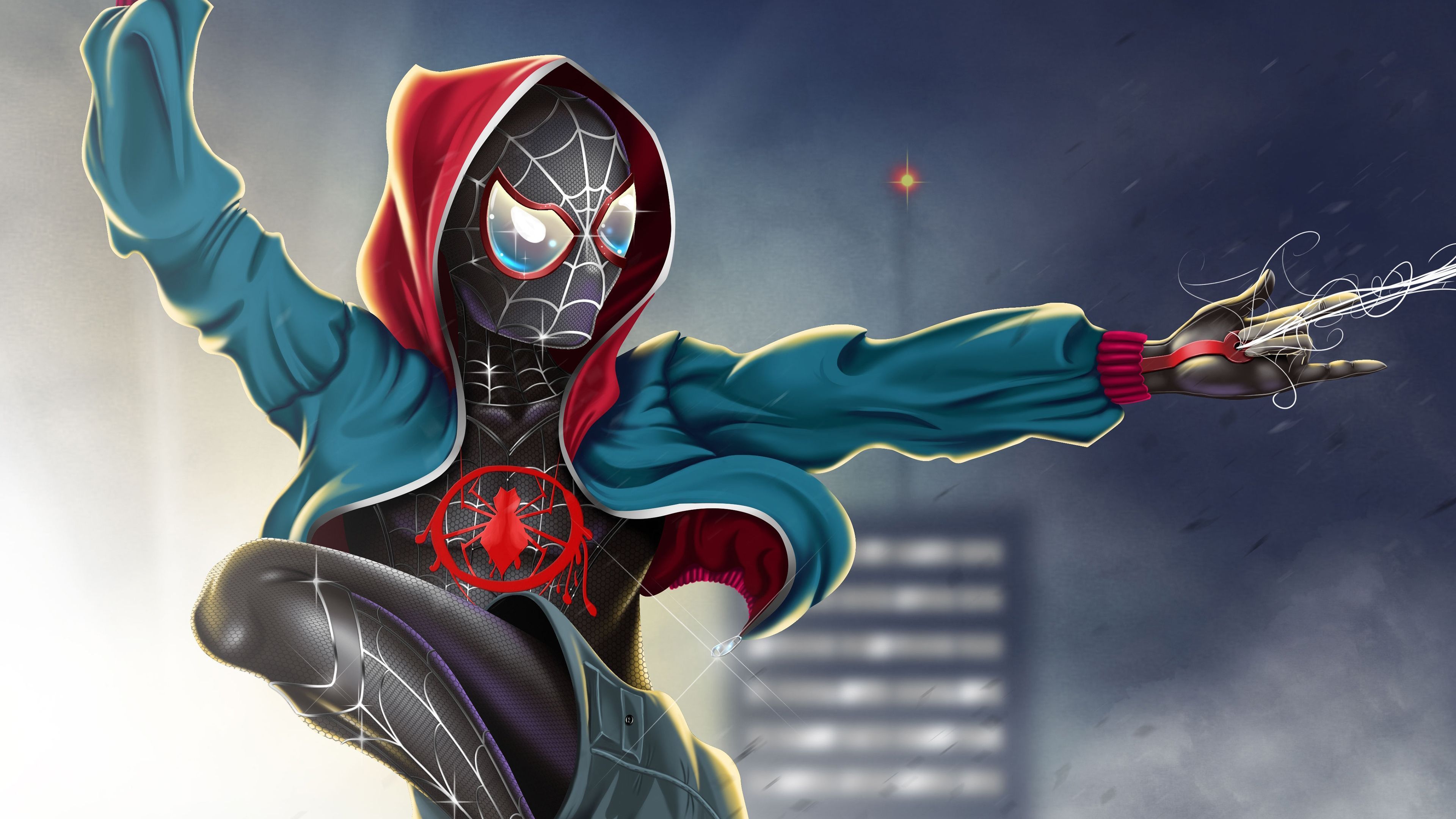 Elegant Spider Man Miles Morales Suit - Spiderman Into The Spider Verse , HD Wallpaper & Backgrounds