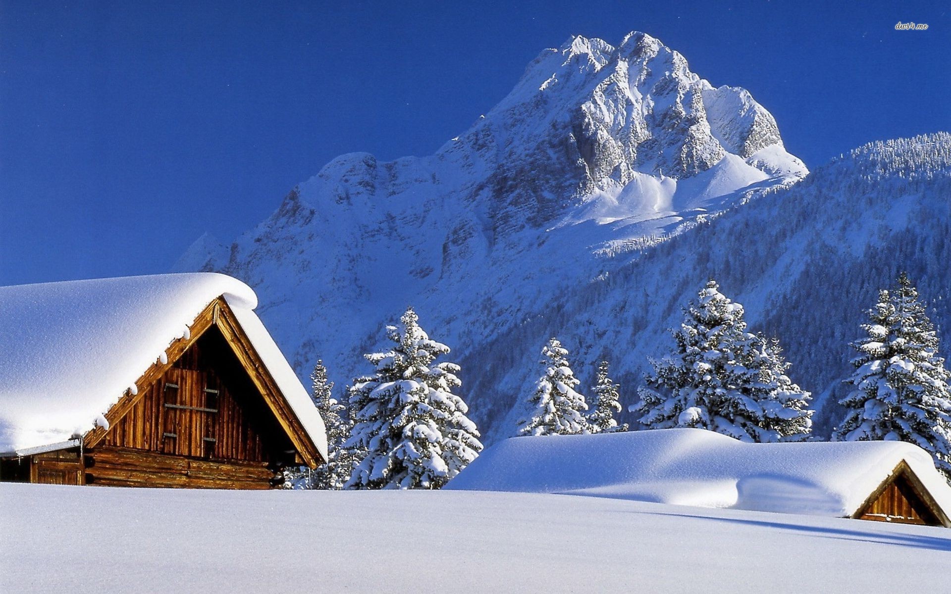 Snowed In Houses Wallpaper - Snow Background With House , HD Wallpaper & Backgrounds