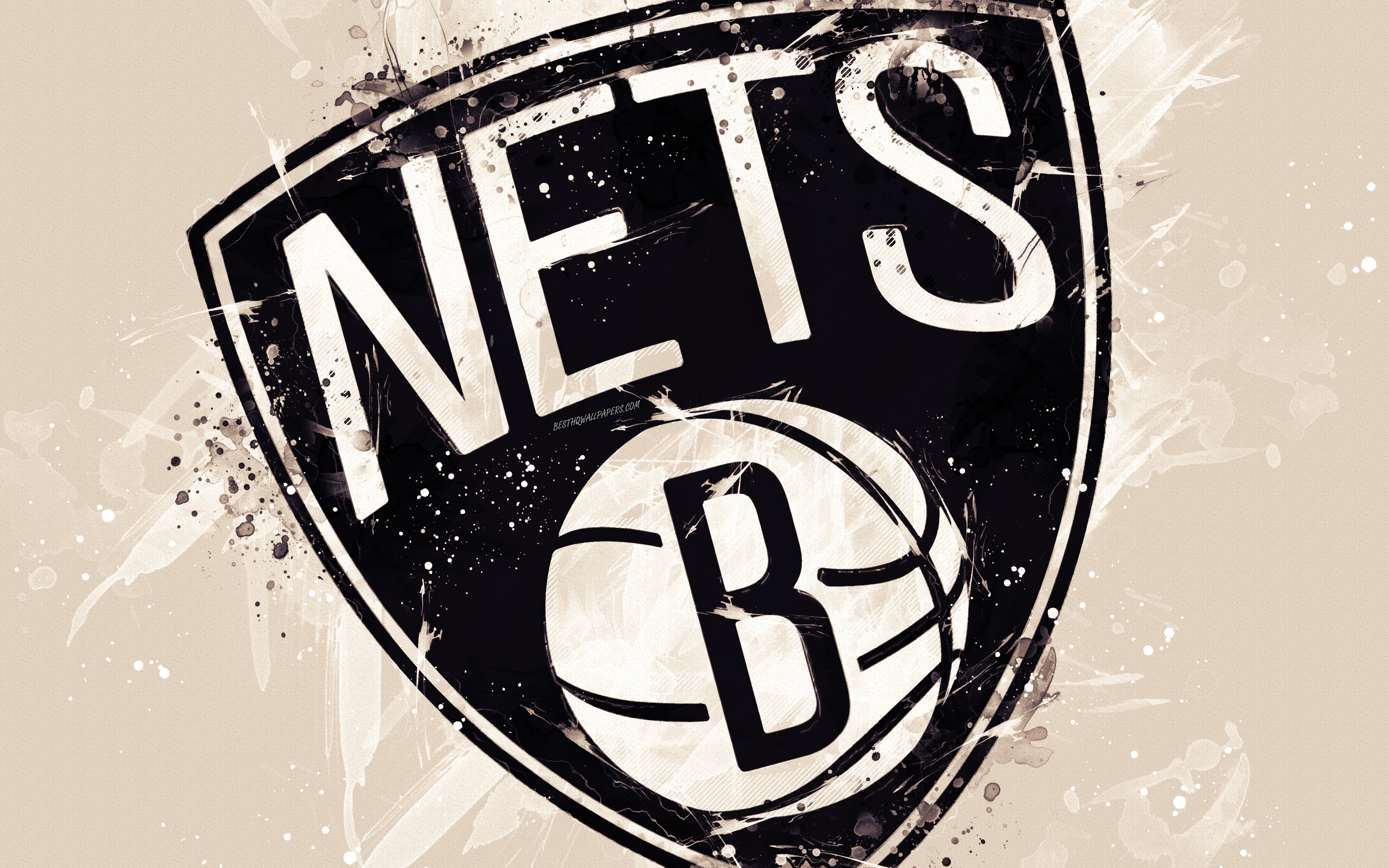 Brooklyn Nets, 4k, Grunge Art, Logo, American Basketball - Emblem Brooklyn Nets , HD Wallpaper & Backgrounds