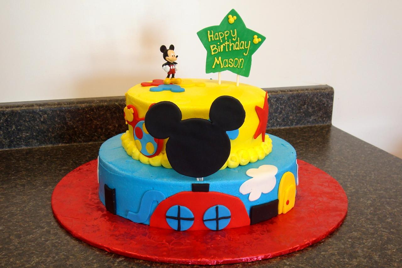 Mickey Mouse Birthday Cake - Cake Decorating Mickey Mouse , HD Wallpaper & Backgrounds