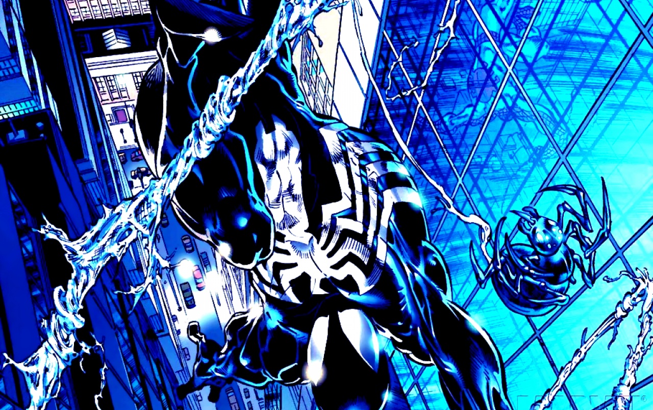 Original The Black Spider-man Wallpapers - Black Suit Spiderman Art , HD Wallpaper & Backgrounds