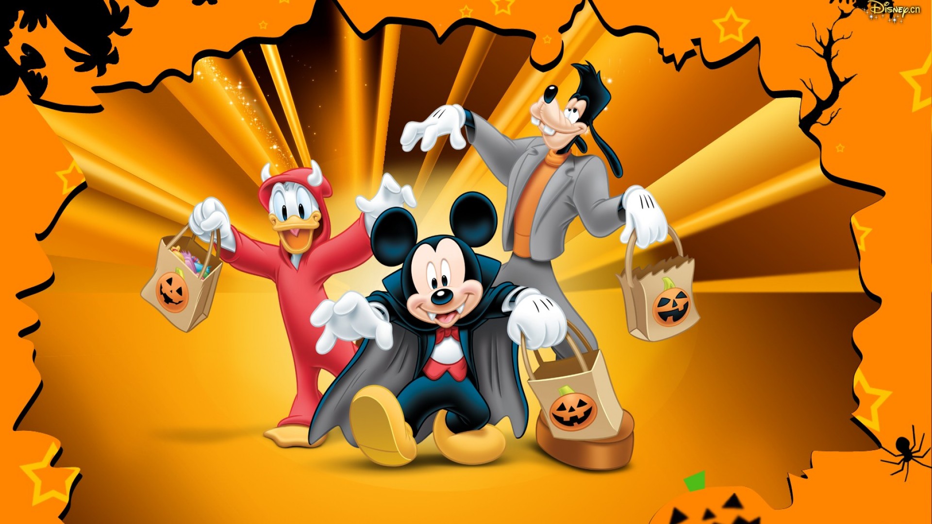 - - Mickey Mouse Halloween Backgrounds , HD Wallpaper & Backgrounds