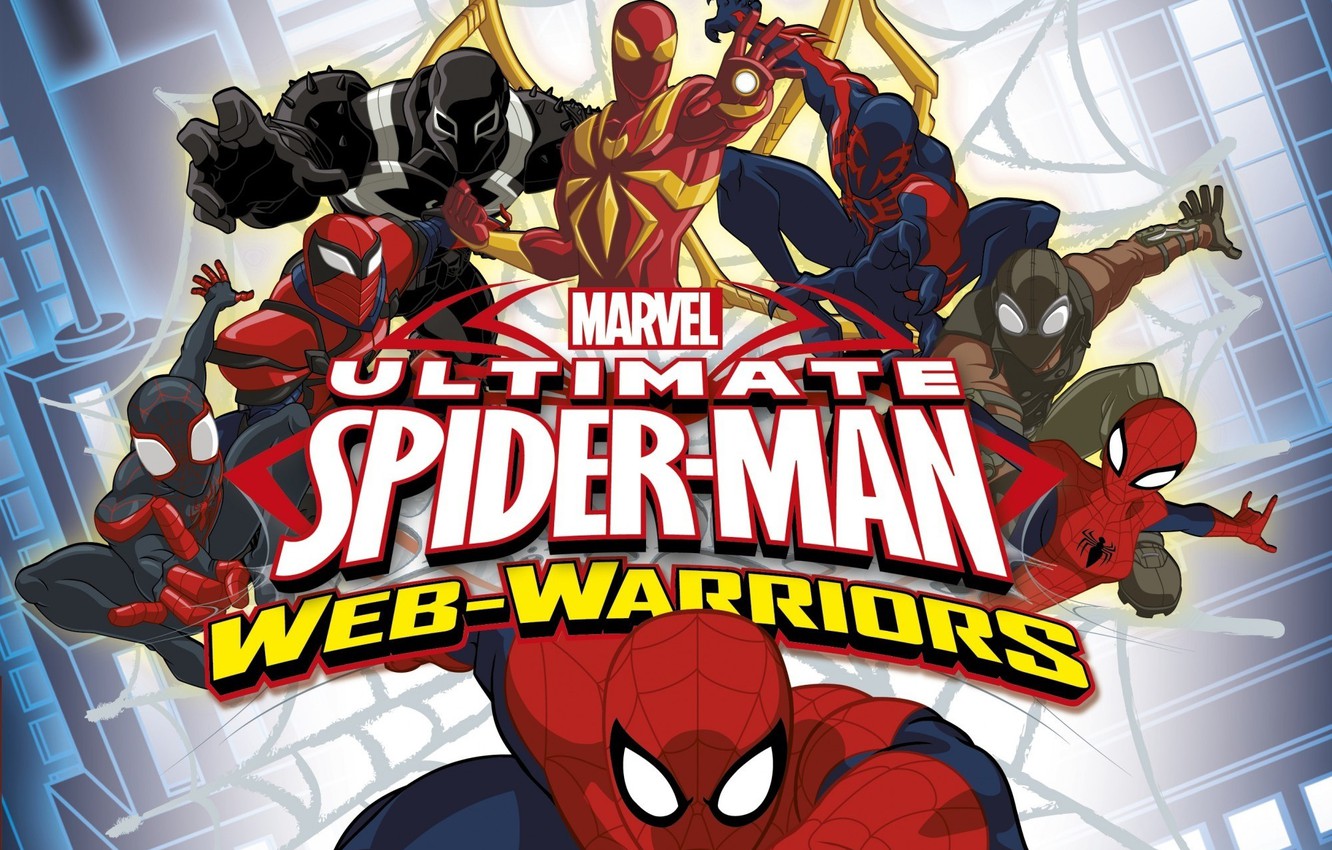Photo Wallpaper Black, Spider Man, Peter Parker, Spider-girl, - Miles Morales Peter Parker Ultimate Spiderman , HD Wallpaper & Backgrounds