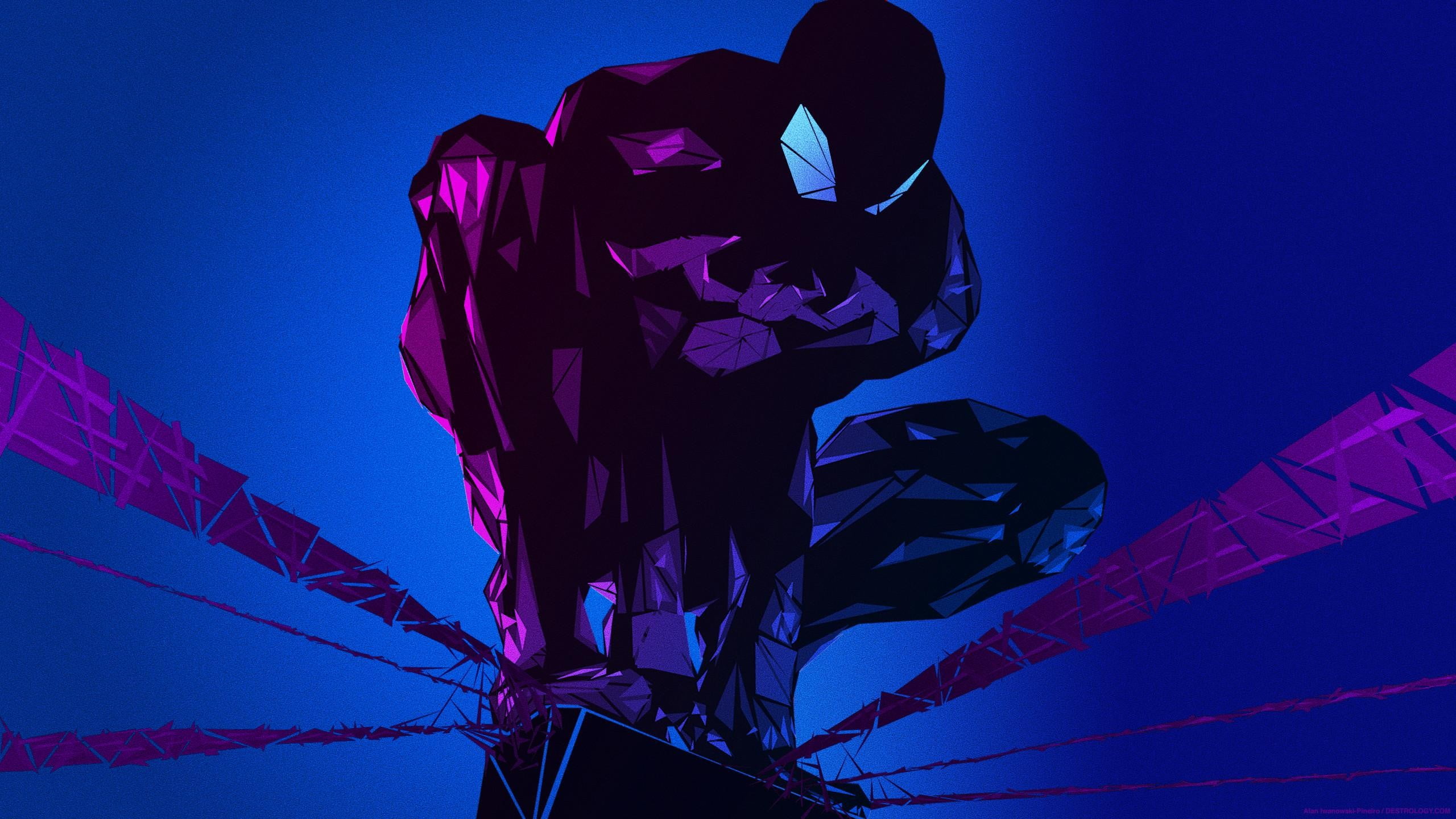 Black Spider-man Digital Wallpaper Hd Wallpaper - Spiderman Abstract Wallpaper 4k , HD Wallpaper & Backgrounds