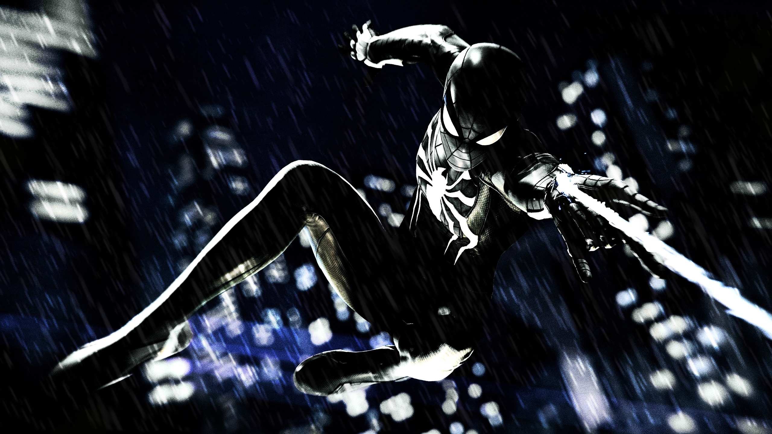 Spider-man Ps4 Black Suit Wallpaper [2560x1440] - Spider Man Ps4 Black Suit , HD Wallpaper & Backgrounds