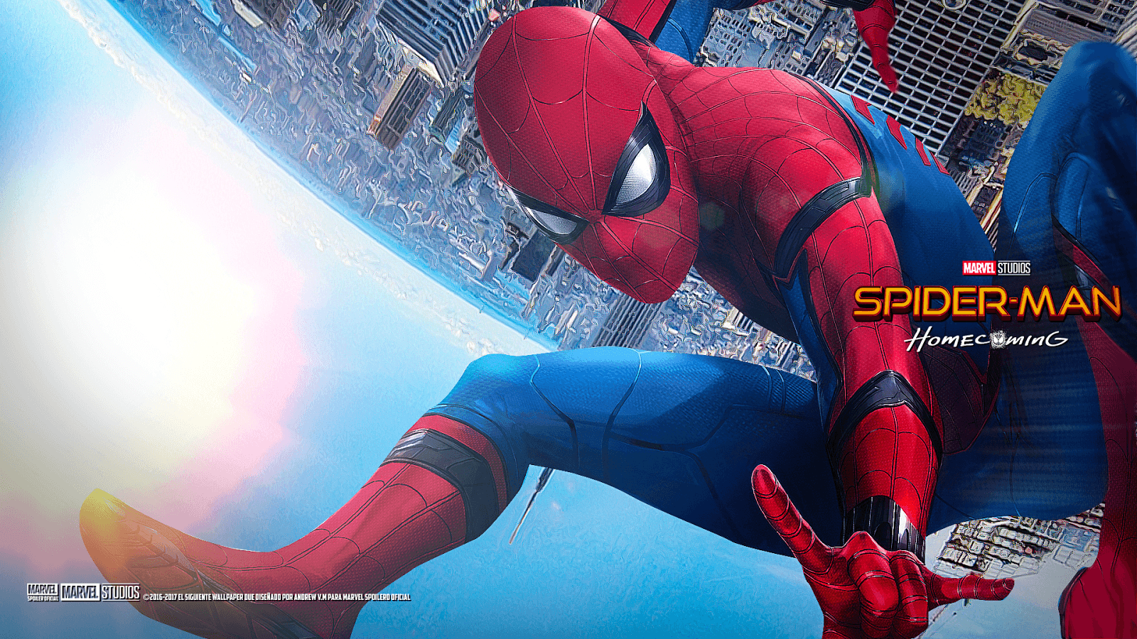 Spiderman Homecoming Hd Desktop Wallpaper Widescreen - Desktop Spiderman Homecoming Hd , HD Wallpaper & Backgrounds