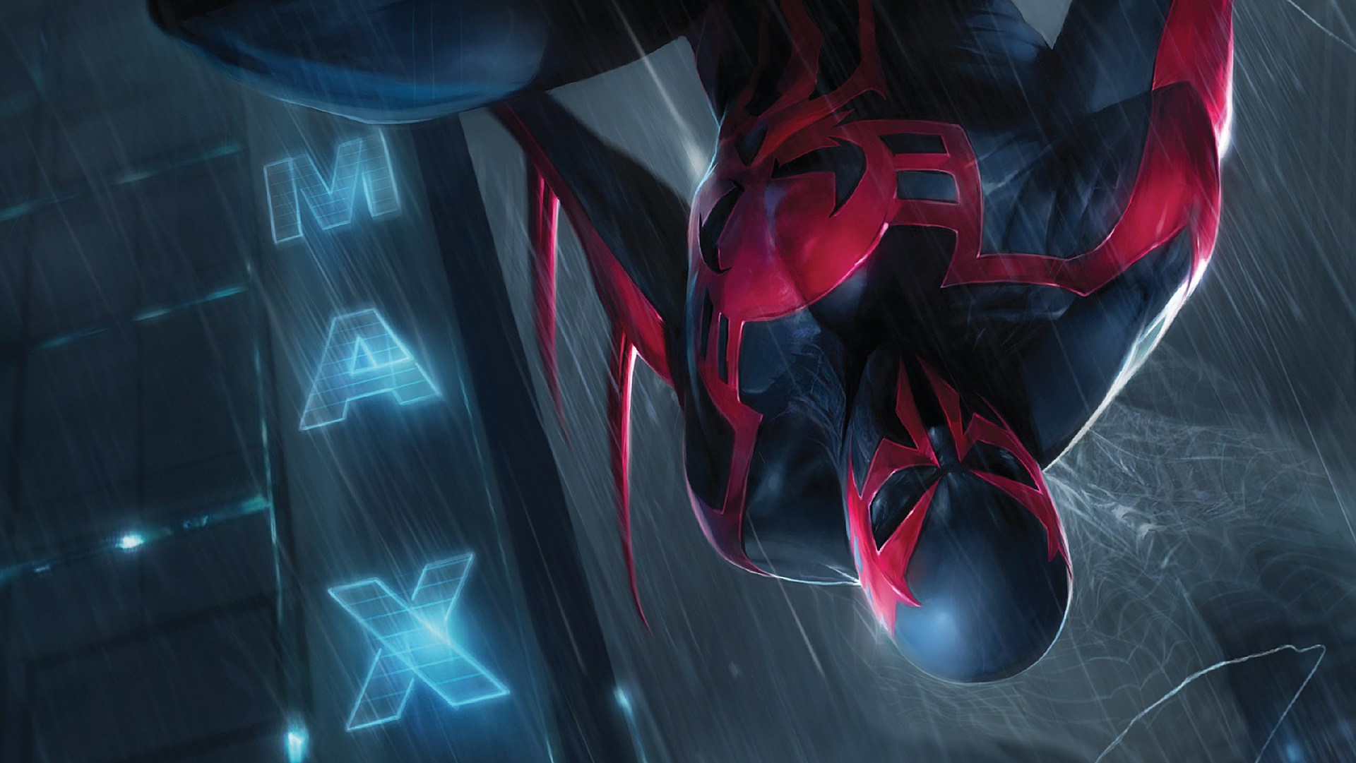 Spider Man 2099 Spider Man Marvel 1080p Hd Wallpaper - Spider Man 2099 Background , HD Wallpaper & Backgrounds