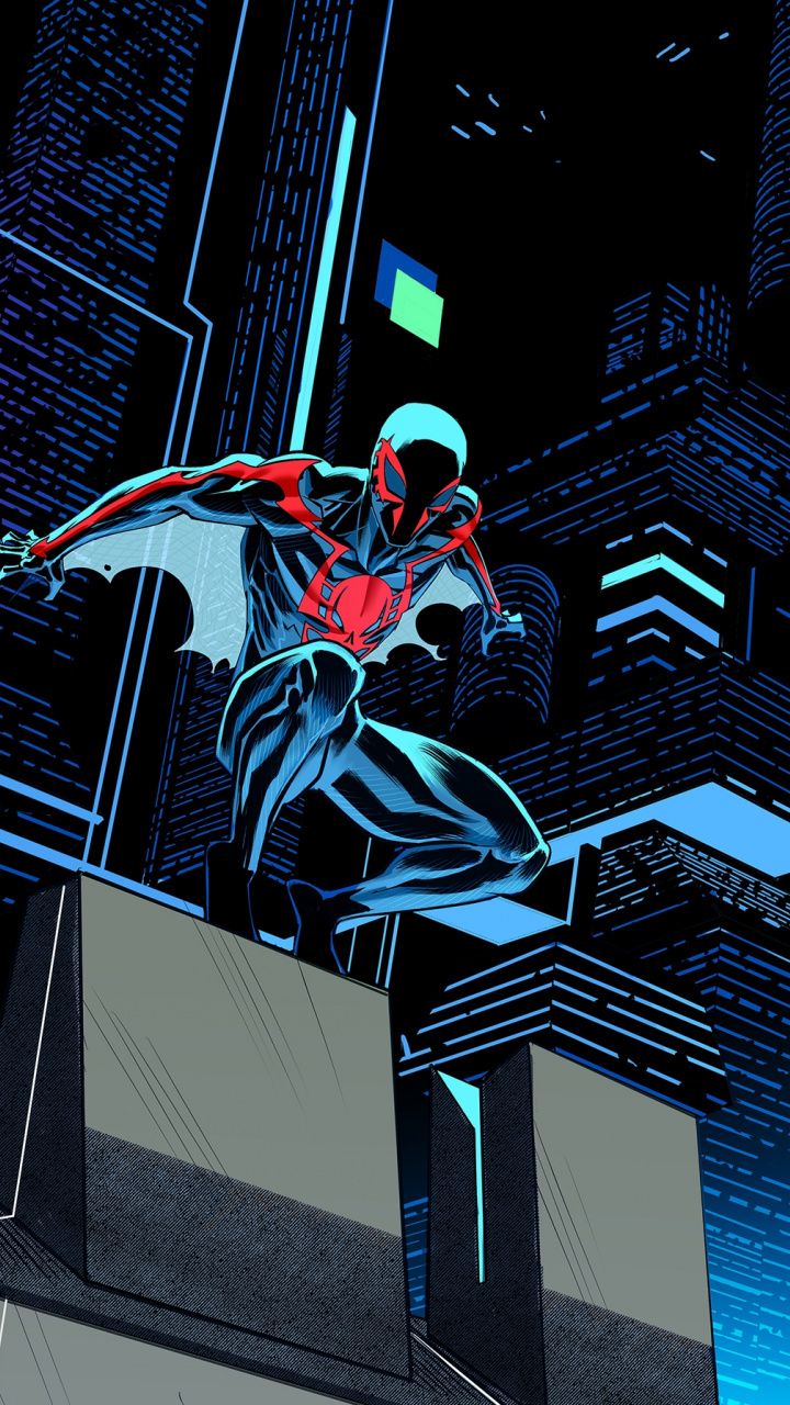Future, Spider-man 2099, Art Wallpaper - Spider Man 2099 And Batman Beyond , HD Wallpaper & Backgrounds