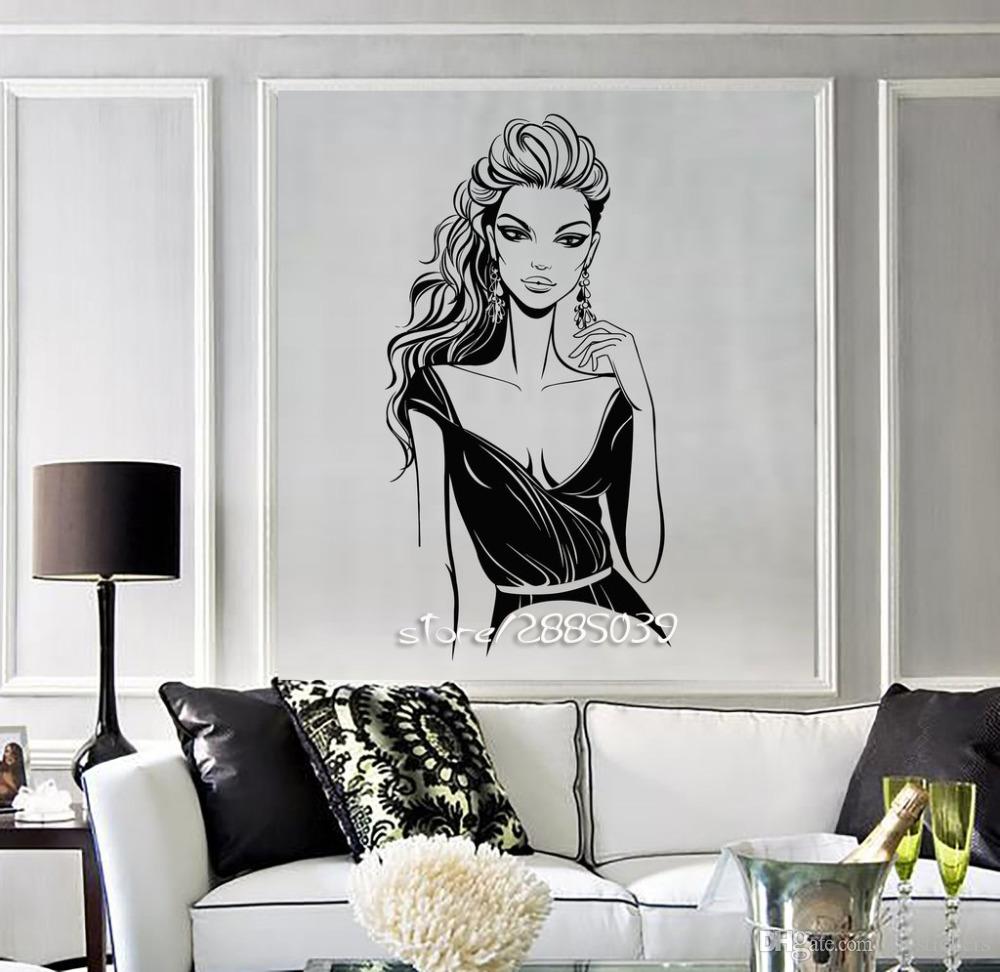 Beautiful Fashion Girl Vinyl Wall Decals Woman Style - Cosmetology Wall Graphics , HD Wallpaper & Backgrounds