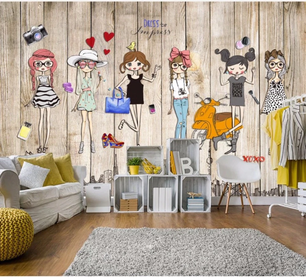 Custom 3d Stereoscopic Fashionable Dress Mural Hand - Living Room , HD Wallpaper & Backgrounds