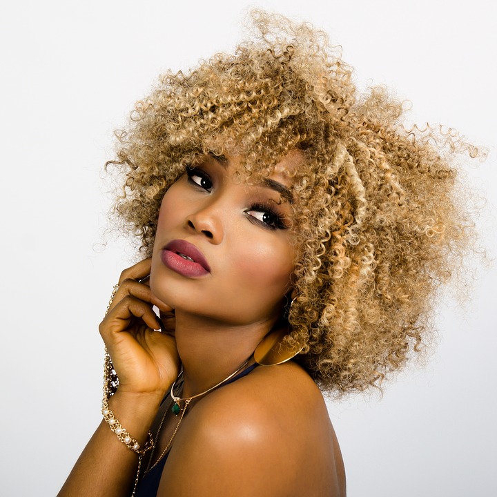 Woman, Face, Curly, Hair, Fashion, Girl - Blonde Afro Black Women , HD Wallpaper & Backgrounds