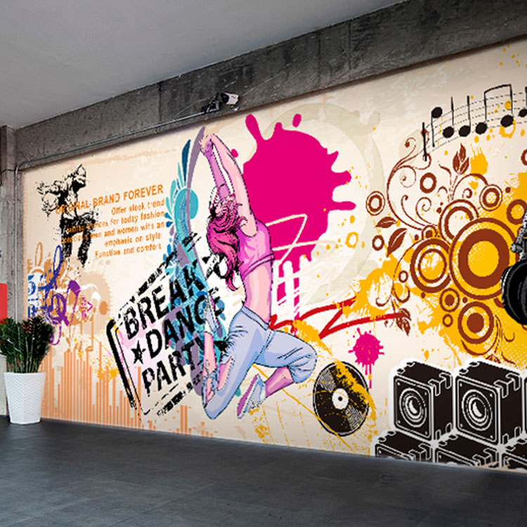 Custom 3d Mural Art Graffiti Fashion Wallpaper Dance - Dance Graffiti Art , HD Wallpaper & Backgrounds