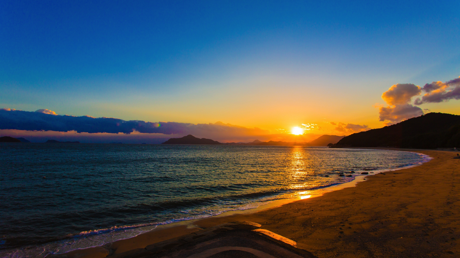 Wallpaper Blue Sky, Sea, Beach, Skyline, Nature - 1080p , HD Wallpaper & Backgrounds