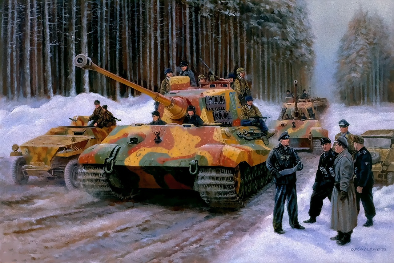 King Tiger Tank Painting , HD Wallpaper & Backgrounds