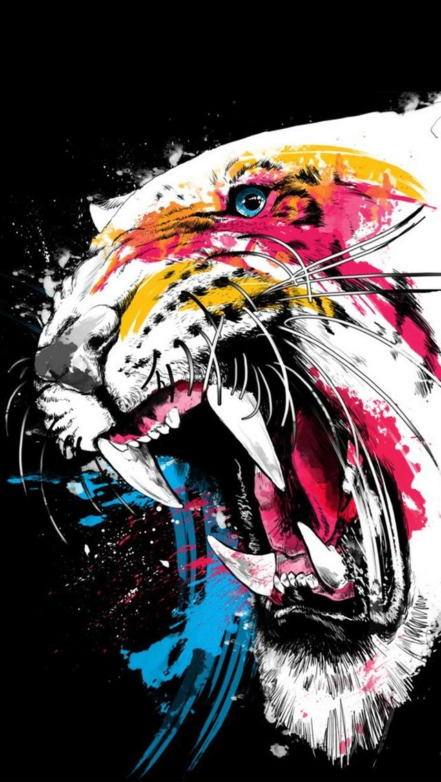 Iphone 5 Wallpapers - Tiger Roaring Wallpaper Iphone , HD Wallpaper & Backgrounds