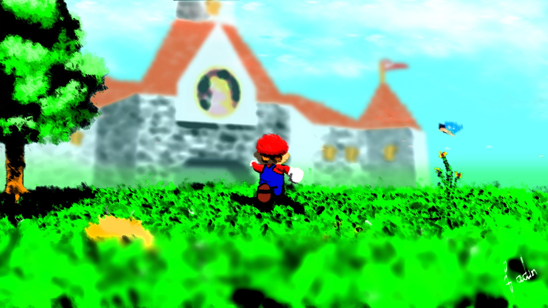 Wallpapers Id - - Super Mario 64 Fanart , HD Wallpaper & Backgrounds