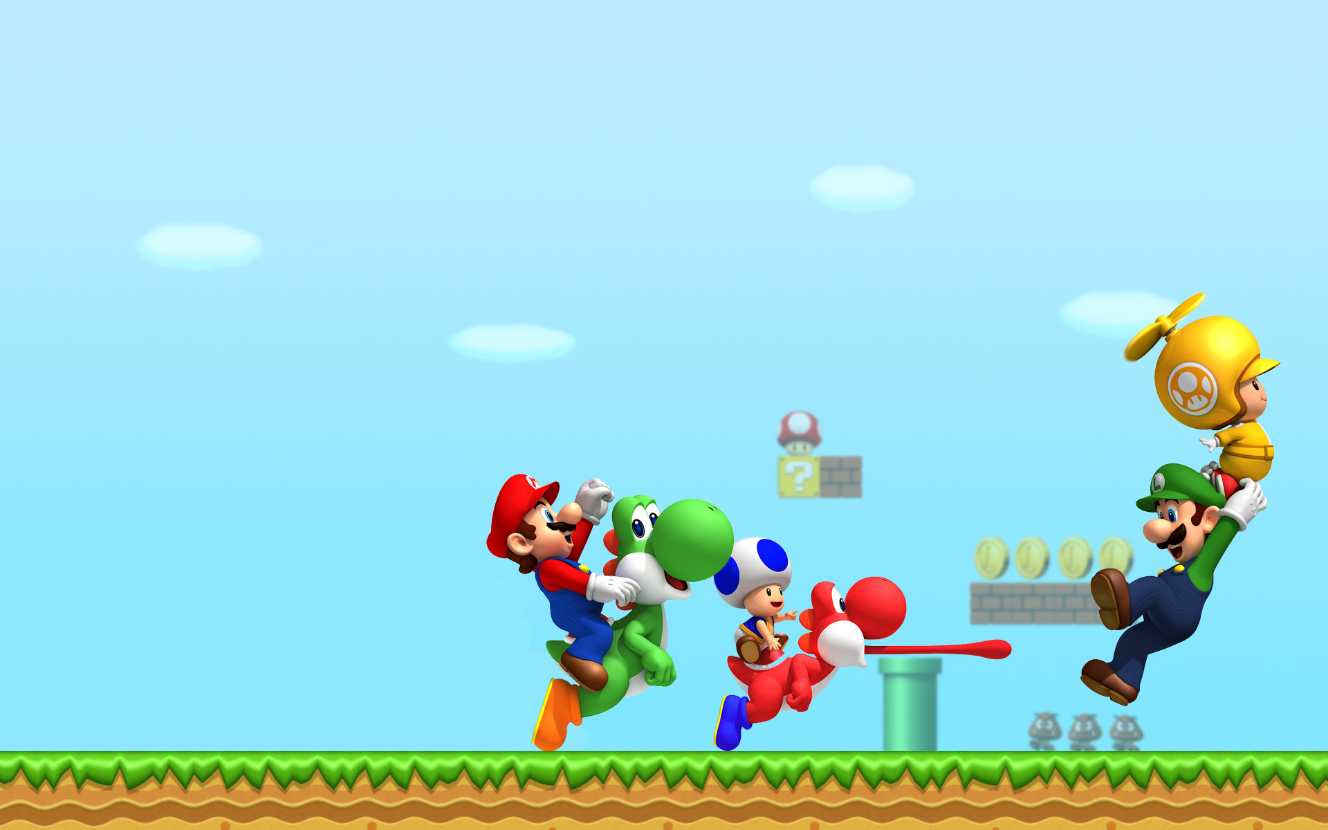 Mario & Luigi - New Super Mario Bros Wii , HD Wallpaper & Backgrounds