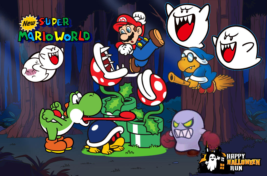 Super Mario World Halloween Wallpaper - Super Mario Halloween , HD Wallpaper & Backgrounds
