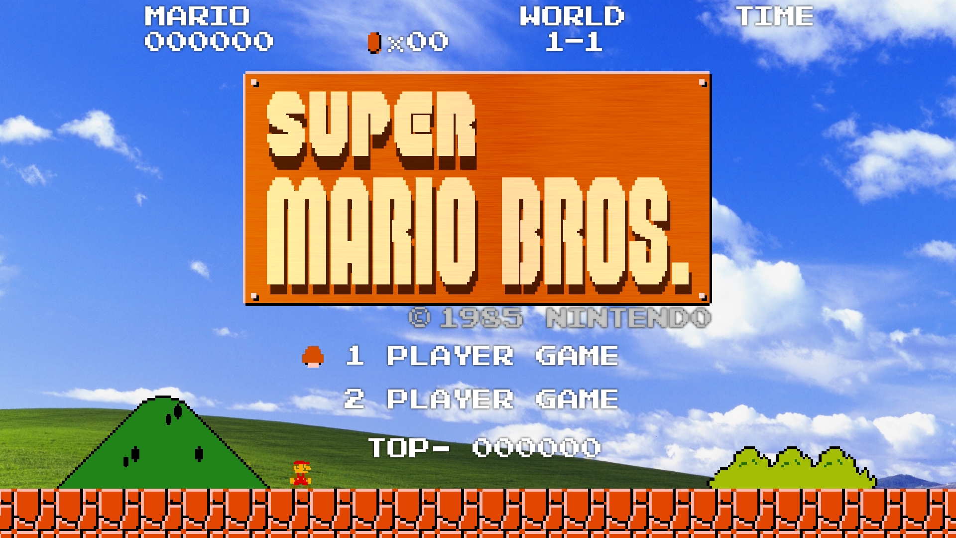 Super Mario Bros Start Screen 1080p Wallpaper - Super Mario Bros Start Screen , HD Wallpaper & Backgrounds
