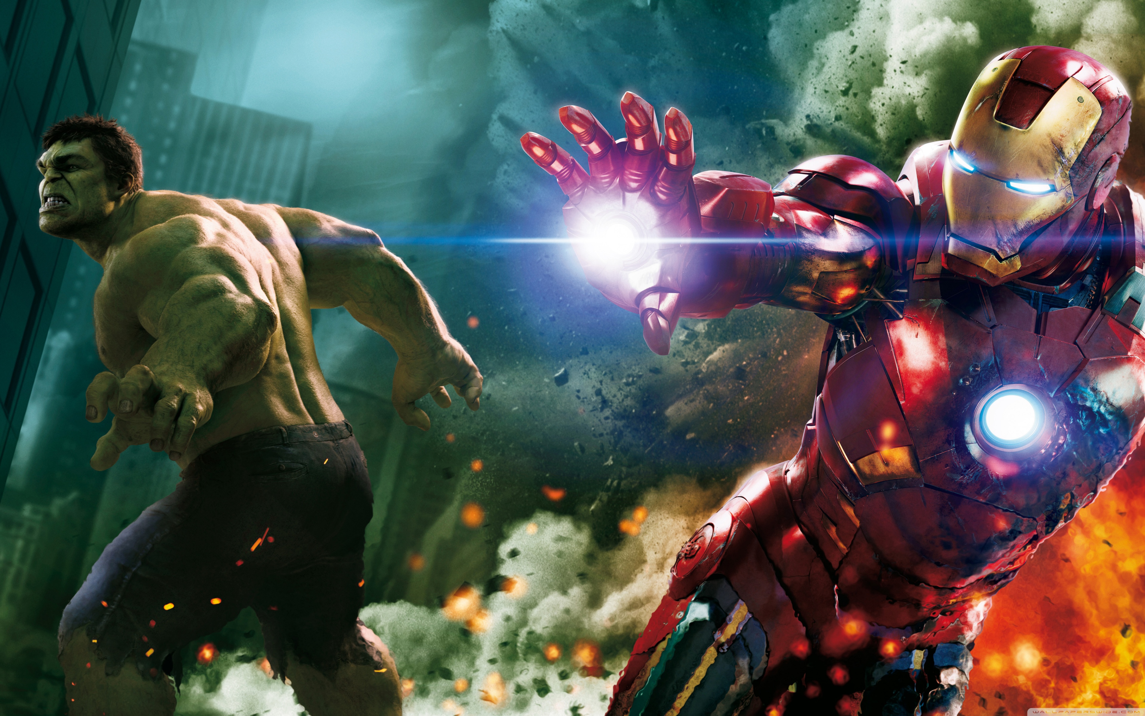 Hd - Avengers Hulk And Ironman , HD Wallpaper & Backgrounds