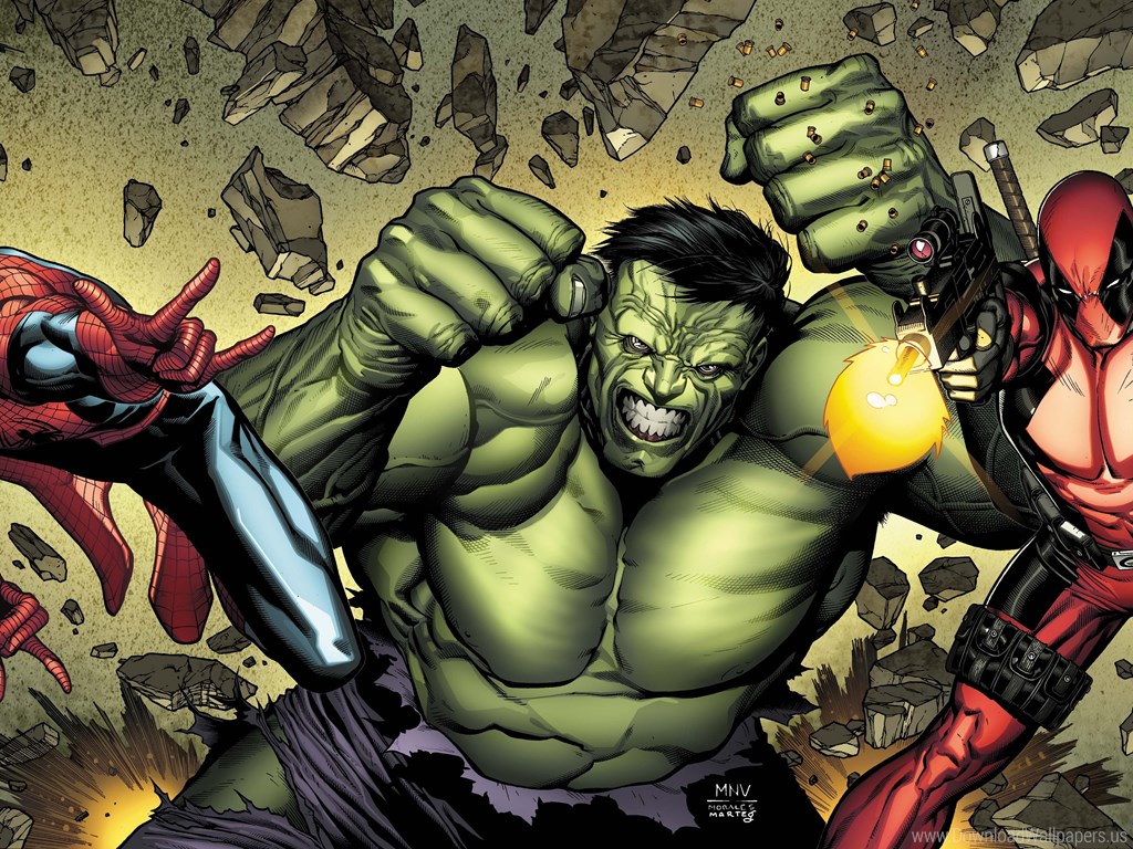 Download Standart - Hulk Y Spider Man , HD Wallpaper & Backgrounds