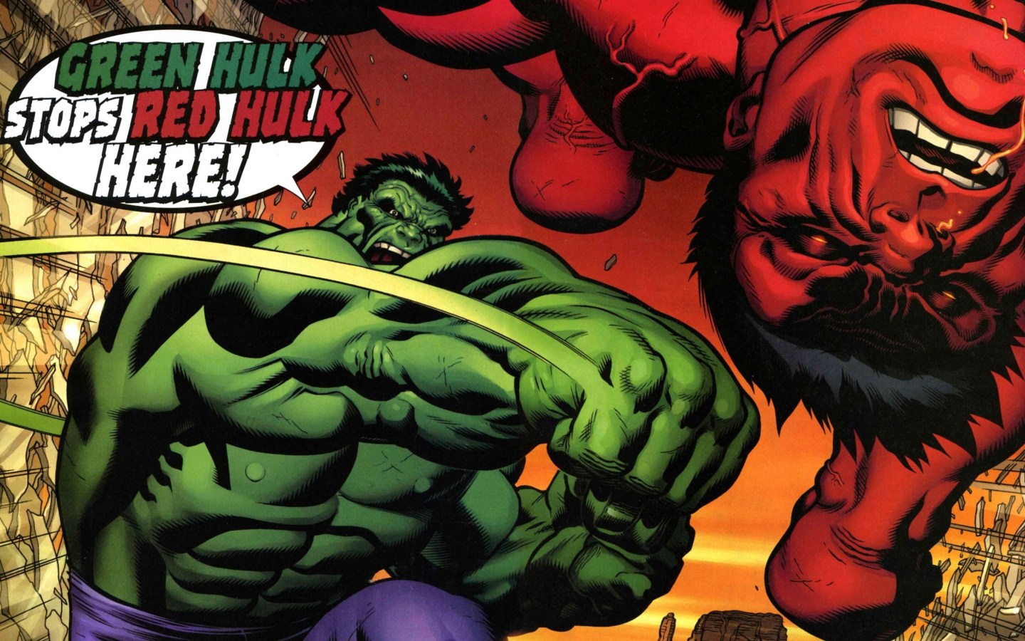 Zoom Comics Daily Comic Book Wallpapers - Green Hulk Beats Red Hulk , HD Wallpaper & Backgrounds