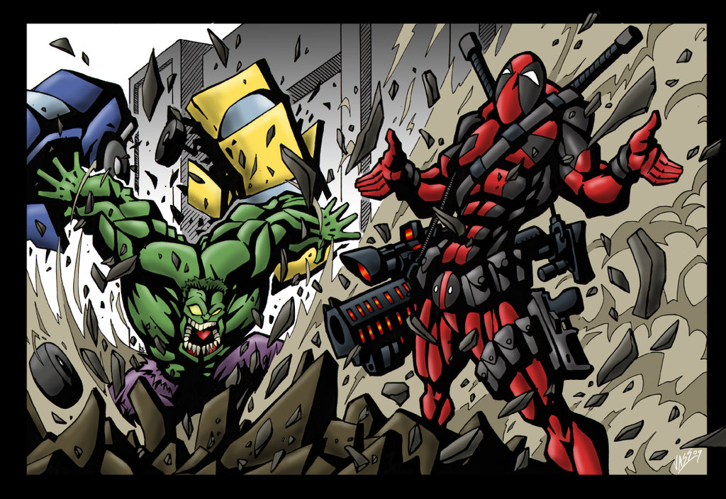 Deadpool Vs Hulk Wallpaper - Imagenes De Deadpool Vs Hulk , HD Wallpaper & Backgrounds