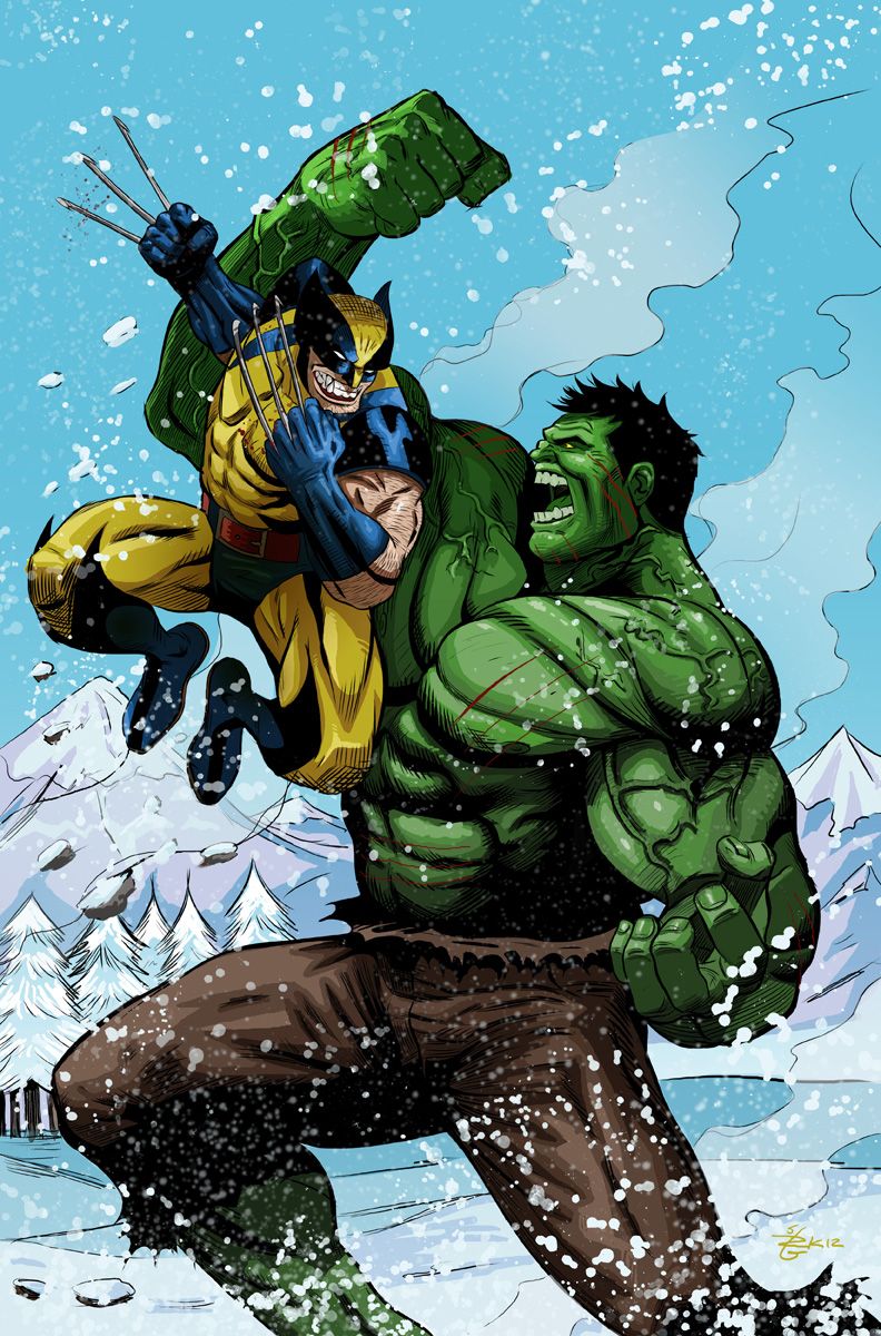 Wallpaper Marvel Comics, Superheroes, Hulk, Spider-man, - Wolverine Vs Hulk Comic Art , HD Wallpaper & Backgrounds