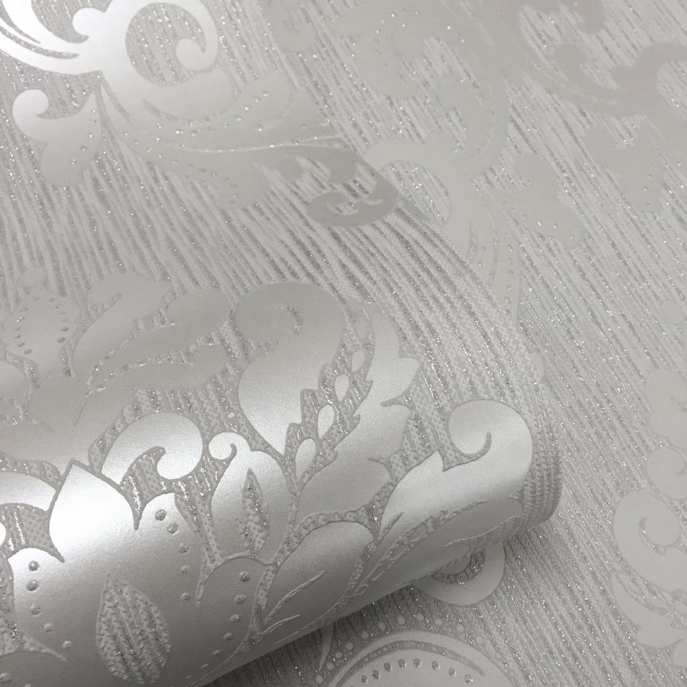 Henderson Interiors Chelsea Glitter Damask Wallpaper - Monochrome , HD Wallpaper & Backgrounds