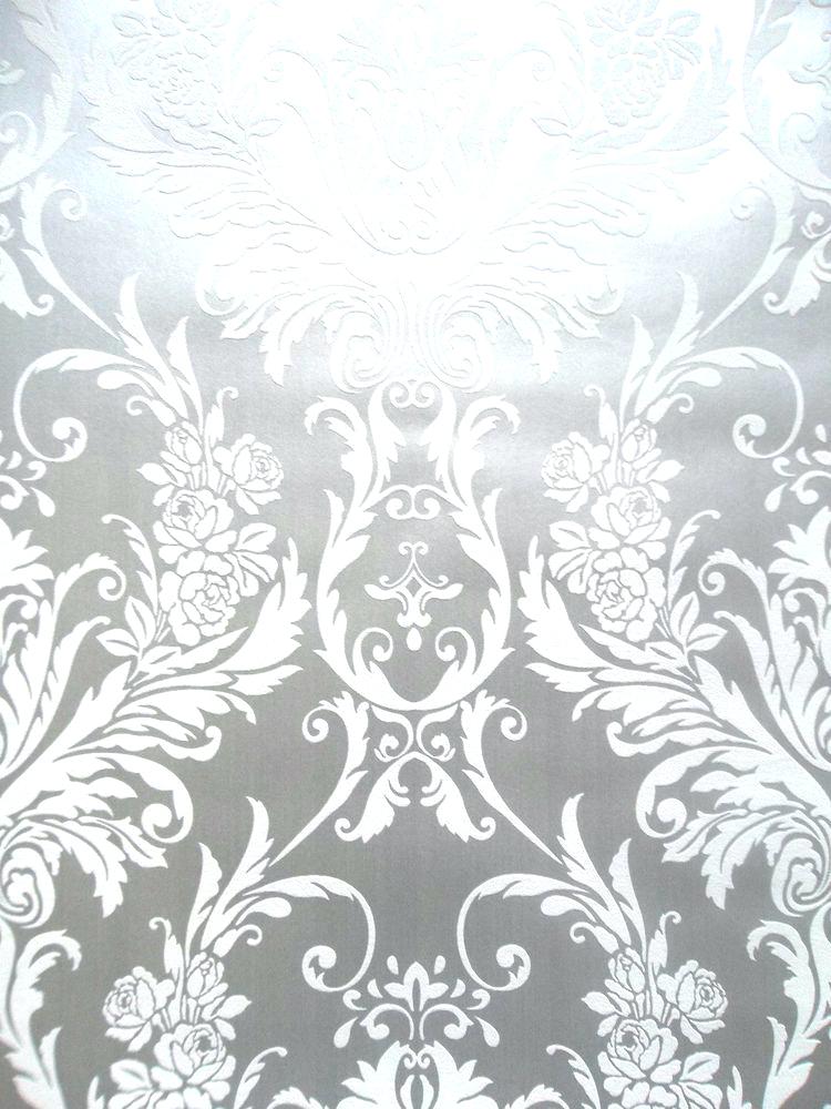 White And Silver Damask Wallpaper - White And Silver Wall Paper , HD Wallpaper & Backgrounds