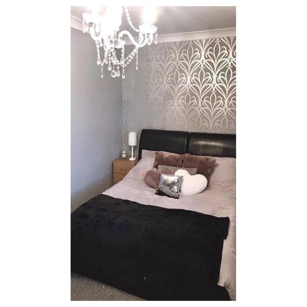 Shimmer Damask Wallpaper Soft Grey Silver Labzada Wallpaper - Grey Damask Bedroom , HD Wallpaper & Backgrounds