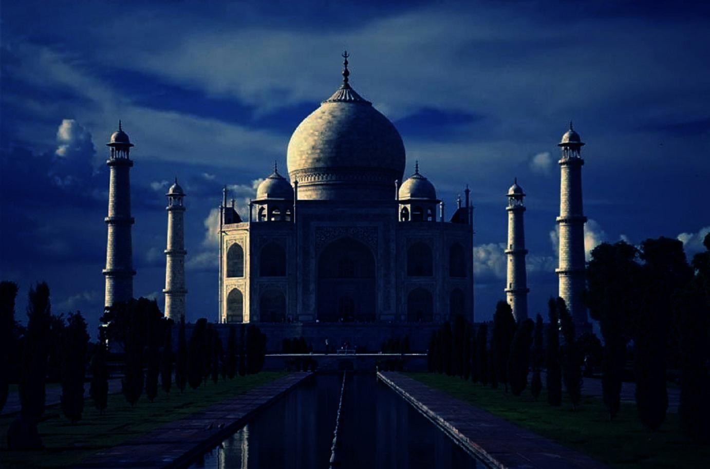 Download Monuments Taj Mahal Ultimate Symbol Love Attractive - Taj Mahal Night View , HD Wallpaper & Backgrounds