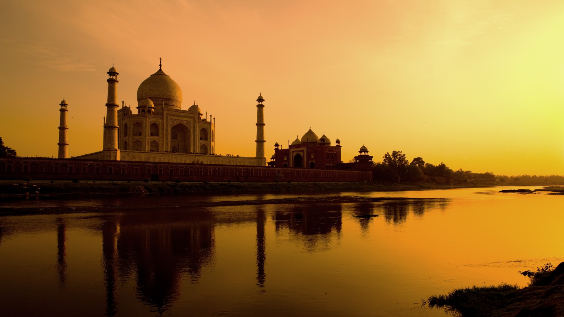 Sunset, Morning, Landmark, Dawn, Taj Mahal Wallpaper - Taj Mahal , HD Wallpaper & Backgrounds
