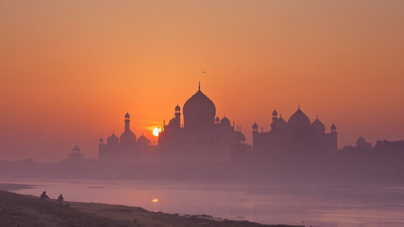 Taj Mahal Agra Sunset Full Hd - Evening , HD Wallpaper & Backgrounds
